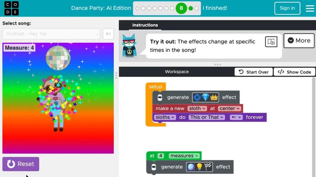Dance Party: AI Edition #8 - Code.org