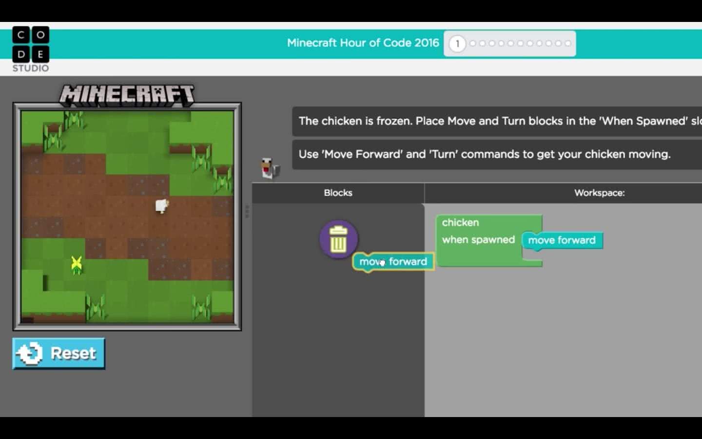 Minecraft Hour Of Code Designer Code Org