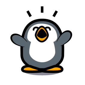 A happy cartoon penguin