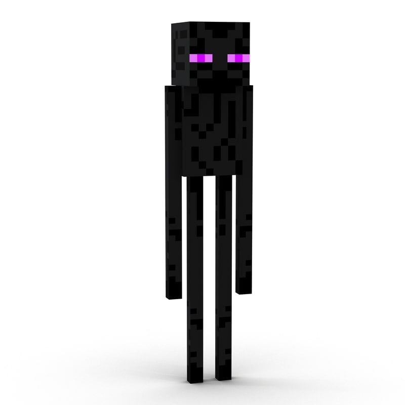 Enderman from mine craft black skin and purple eyes one set of eyes